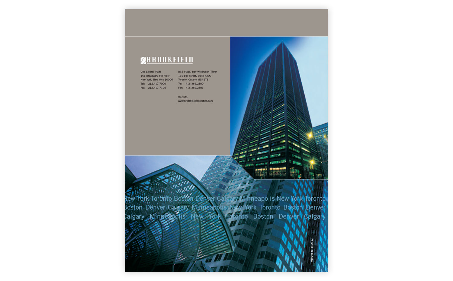 Brookfield | Annual Report - back cover